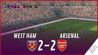 WEST HAM vs ARSENAL 22 • MATCH HIGHLIGHTS  VideoGame Simulation amp Recreation [upl. by Aissac]