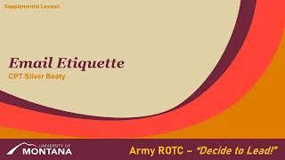 Email Etiquette  ROTC [upl. by Eciened502]