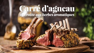 CARRÉ D’AGNEAU EN CROÛTE D’HERBES │Recettes │Big Green Egg France [upl. by Fairley]