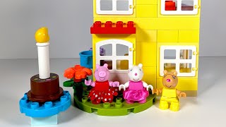 Creating An Epic Lego Duplo Peppa Pig Birthday House Playset With Relaxing ASMR Sounds [upl. by Enamrahs735]