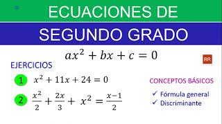 Ecuaciones de segundo grado  Discriminante  Fórmula general [upl. by Varien650]