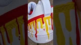 How to custom hand paint Nike AF1 sneakers  Marcus Rashford portrait [upl. by Kauppi]