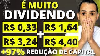 MEGA ANÚNCIO DE DIVIDENDOS e REDUÇÃO de CAPITAL  9 AÇÕES DE DIVIDENDOS DATA COM DIVIDENDOS [upl. by Deegan]