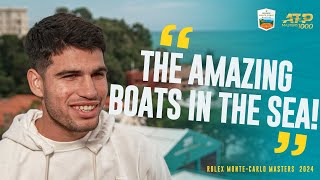 Carlos Alcaraz Discusses Boats Nadal amp Season So Far  2024 Rolex Monte Carlo Masters [upl. by Tempest332]