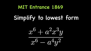 Can you solve this problem from MIT Entrance Exam 1869 [upl. by Carce]