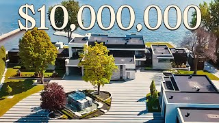 Touring a 10 000 000 Montreal WATERFRONT Luxury House  Canada [upl. by Etnauq]