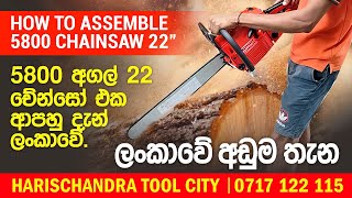 How To Assemble 5800 Chainsaw 22quot  ලංකාවේ හයි කරන වැඩර් 5800 චේන්සෝ එක  chainsaw 58cc srilanka [upl. by Gilletta]