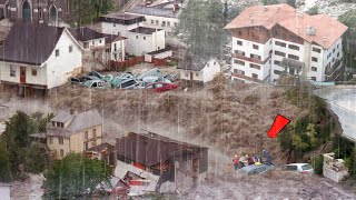 5 minutes ago flash floods suddenly hit Italy and Switzerland Tourist attractions were destroyed [upl. by Enaj]