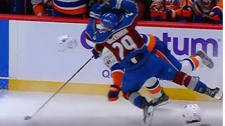 Scrum Ensues After Nathan Mackinnon MASSIVE HIT on Alexander Romanov [upl. by Carvey]