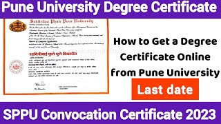 sppu convocation certificate2023 Last date 🛑 How to apply convocation certificate 2023 [upl. by Kippar188]