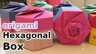 Origami Hexagonal Gift Box Tutorial Non Modular  DIY  Paper Kawaii [upl. by Ebeneser]