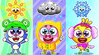 Hows The Weather Song  Learn Weather Finger Family  Survived A Tornado  Lamba Lamby Kids Songs [upl. by Anneuq]