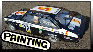 Painting mk2 Ford escort rs 1800 or rs 2000 RC 110 with Tamiya TL01 chassis [upl. by Nils478]