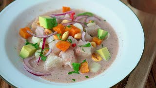 CEVICHE DE CORVINA  Con leche de tigre y aguacate [upl. by Hadnama441]