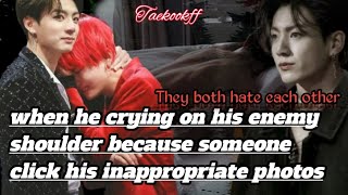 Taekookff when he crying on his enemy shoulder because someone clicks his inappropriate photos [upl. by Hnad139]