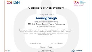 Download Certificate of TCS ION Career Edge  Young Professional [upl. by Tuorah]