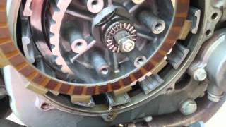 2006 Hyosung GT650r clutch basket check pt2 [upl. by Nnyliram926]