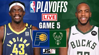 Indiana Pacers vs Milwaukee Bucks Game 5  NBA Playoffs Live Scoreboard [upl. by Eicnarf]