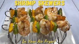 Air Fryer Shrimp Skewers  Air Fryer Shrimp and Vegetable Kabobs  Air Fryer Recipes [upl. by Earahs463]