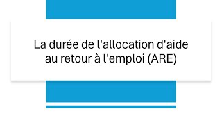 Tout savoir sur le calcul de la durée de lallocation ARE en 2024 [upl. by Vani]