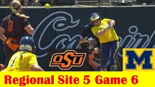 Michigan vs 5 Oklahoma State Softball Highlights 2024 NCAA Regional Site 5 Game 6 [upl. by Mathilde562]