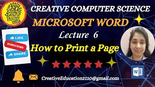 6 🖨️ How to convert Softcopy to Hardcopy  Print a document 📚 in MS Word [upl. by Sotsirhc116]