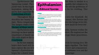 Edmund SpenserEpithalamionElizabethan PoetryInstant Essay for Exam Success ARsummaryguidance [upl. by Irtemed903]