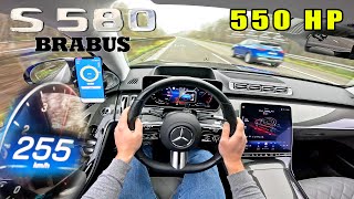 Mercedes S Class W223 S580 V8 BRABUS  0250 ACCELERATION amp TOP SPEED [upl. by Eimiaj436]