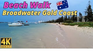 Broadwater Beach Walk 🏖️ Gold Coast Australia 4K [upl. by Hux611]