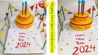 Happy New Year Celebration ideas Happy New Year Decoration  Happy New Year Card Making [upl. by Stoeber]