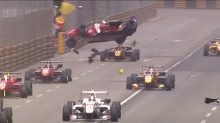 FIA Formula 3 World Cup 2016 Qualification Race Macau Grand Prix Ye Hong Li Huge Crash [upl. by Edialeda]