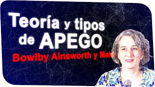 Teoría y tipos de APEGO según Bowlby Ainsworth y Main El experimento de la situación extraña [upl. by Higinbotham513]