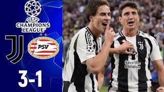 Juventus  PSV 31 Highlights UEFA Champions League 202425 juve vs psv [upl. by Yraccaz]