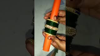 karva chauth chudi set lagane ka tarika bangles karwachauthbangles indianfestive shortskarva [upl. by Tletski]