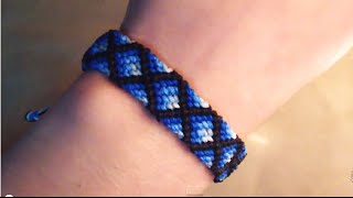 Tutorial pulsera de hilo ➢ Macrame  Modelo diamantes con relleno [upl. by Endora281]