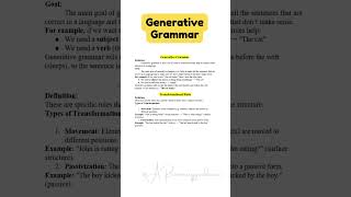 Generative Grammar Instant Essay for Exam Success ARsummaryguidance shorts Viral trending exam [upl. by Azmah]