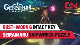 Genshin Impact Seiraimaru Shipwreck Puzzle  Intact amp RustWorn Key Location [upl. by Sukramaj]