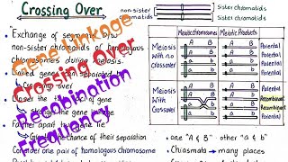 Gene linkage  crossing over  Recombination frequency  class 12 [upl. by Aala]