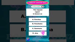 Forensic Medicine Quiz medicalquiz doctorsquiz [upl. by Eatnad]