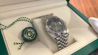 Unboxing Rolex Datejust 126334 Wimbledon mens watch 41mm 2022 [upl. by Haland875]