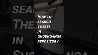 Search Theses in Shodhganga Repository  Quick Guide [upl. by Ailis446]