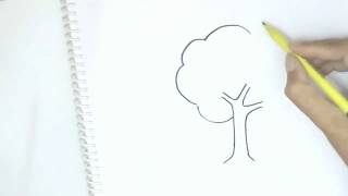 How to draw a Tree easy steps step by step for  beginners [upl. by Ender]