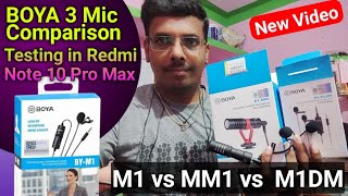 Shocking Result 🙄  Boya BYMM1 vs BYM1DM vs BYM1 comparison  Best Mic for Mobile [upl. by Nivram647]