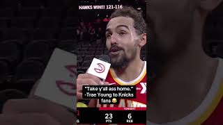 Trae Young’s message to Knicks fans 😂 [upl. by Lothario95]