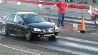 Nissan Altima 35SE Supercharged 55 PSI 12842s against Mustang [upl. by Irahc738]