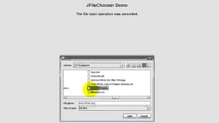 Java  Locating files and directories JFileChooser [upl. by Blondy]