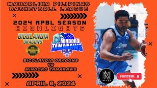 MPBL HIGHLIGHTS BICOLANDIA ORAGONS VS MINDORO TAMARAWS APRIL 8 2024 [upl. by Zaob]