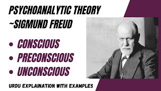 Sigmund freud Psychoanalytic TheoryIn urdulevels of PersonalityConsciousPreconsciousUnconscious [upl. by Dygal]