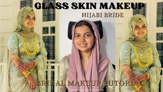 Glass skin makeup tutorial ആയാലോ hijab look tutorialbridalmakeup tutorial malayalam with product [upl. by Teiluj523]