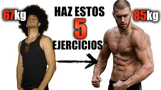 5 Mejores Ejercicios para Aumentar Masa Muscular [upl. by Acinorahs]